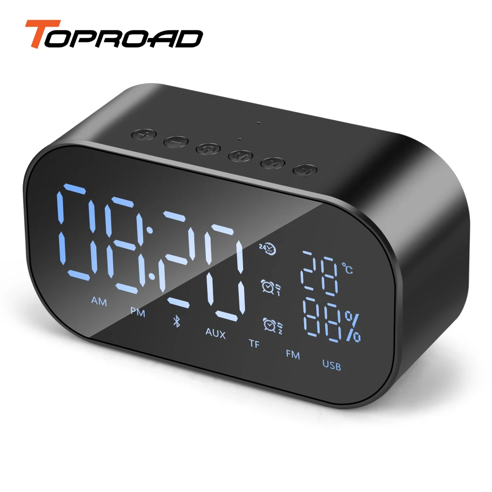 Bluetooth Колонка TOPROAD портативная с FM радио и ЖК дисплеем|Портативные колонки| |