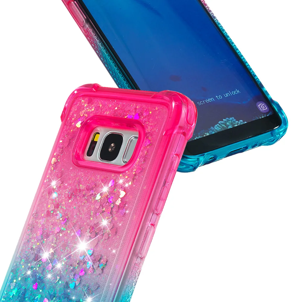 Для Samsung Galaxy S8 жидкий песок градиент ТПУ чехол Блестящий зыбучий для galaxy