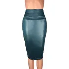 Женская юбка-карандаш с разрезом сзади, до колена
