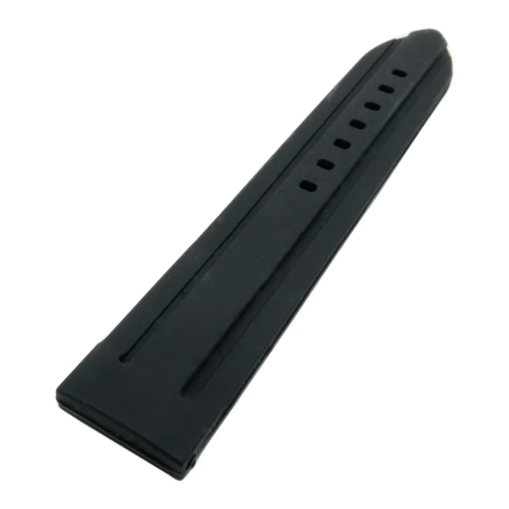 

Military 20 22 24 26 28mm Black Waterproof Rubber/Silicone Strap Watch Band + Thicken Clasp + tools