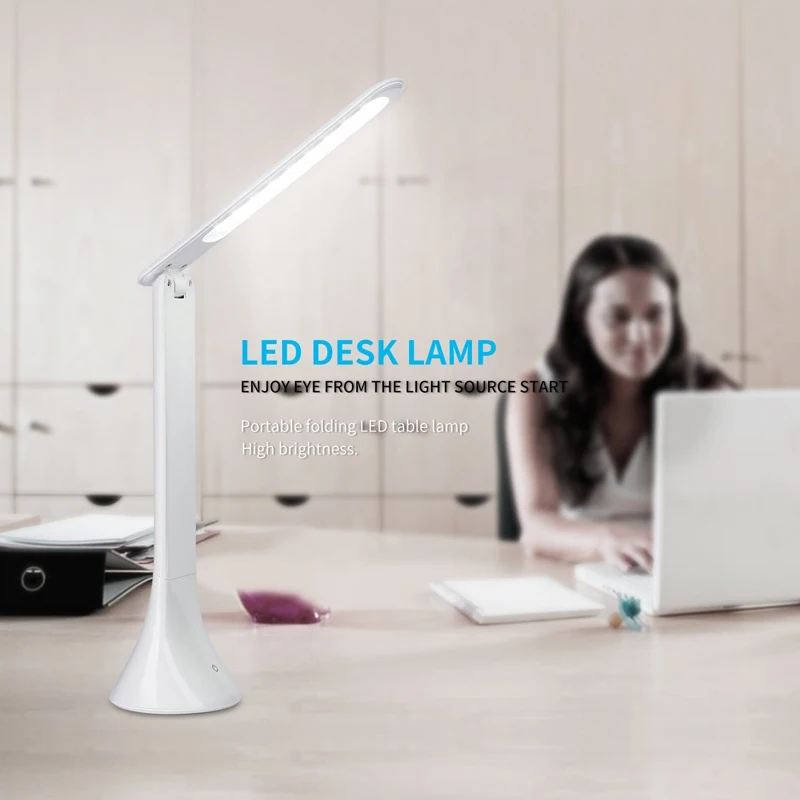 Светодиодный COB LED Настольная лампа Портативный для защиты глаз 3-уровня диммер подходит для чтения Ночной светильник сенсорный встроенный Перезаряжаемые