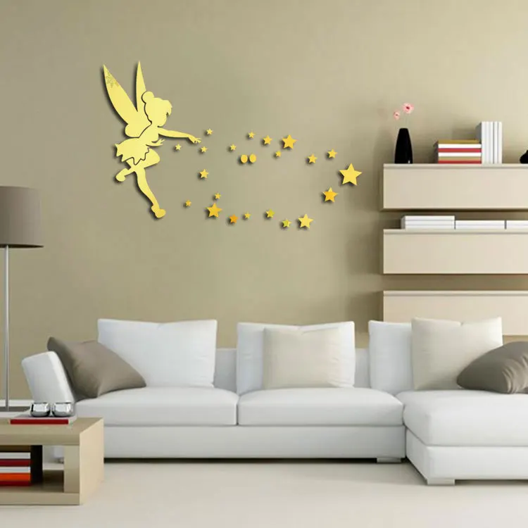 Угол звезда Фея настенное зеркало Стикеры DIY акриловое для изучения детская
