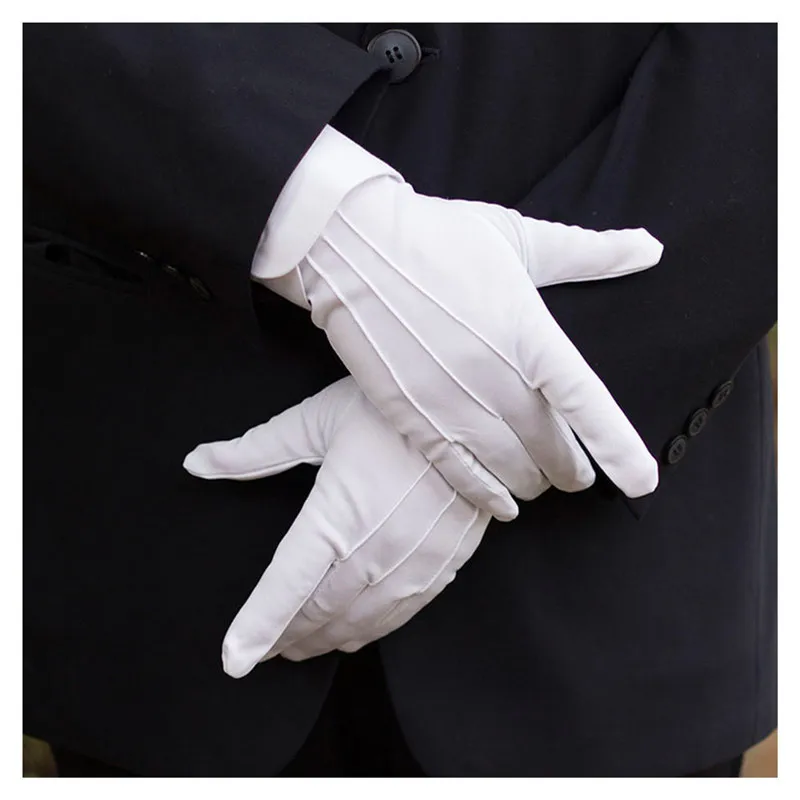 1Pair White Formal Gloves Tactical Gloves Tuxedo Honor Guard Parade Santa Men Inspection Winter Gloves Performing magic driver