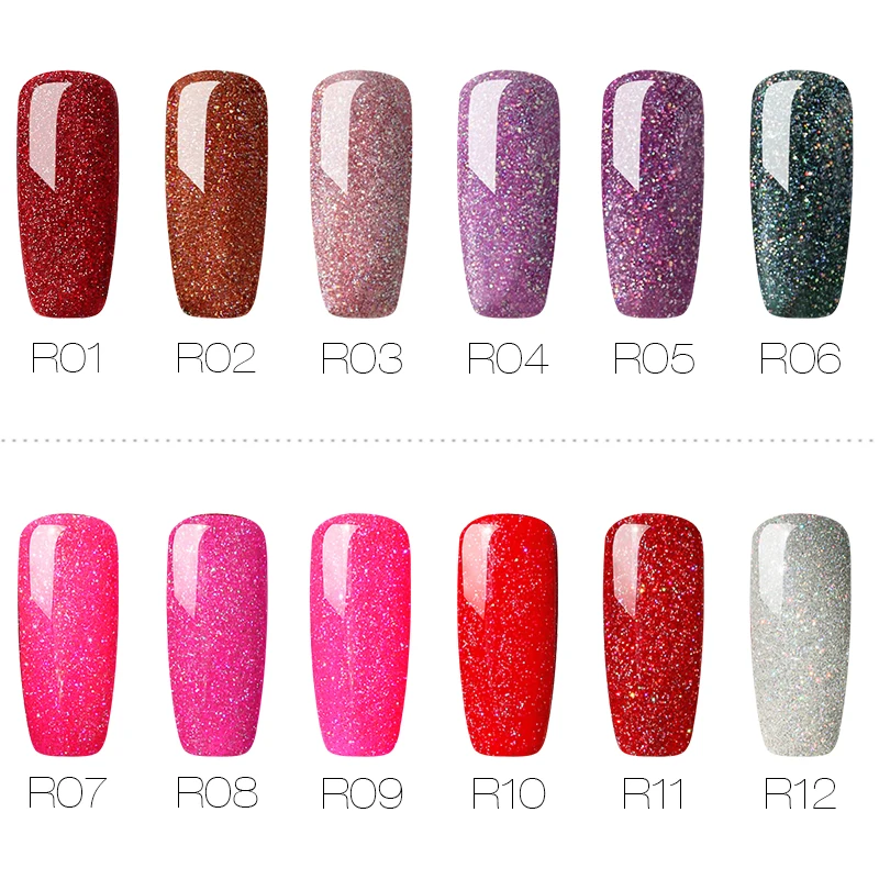 Гель ROSALIND 7 мл серия Bling Rainbow УФ гель для ногтей Набор маникюра основа верхнее