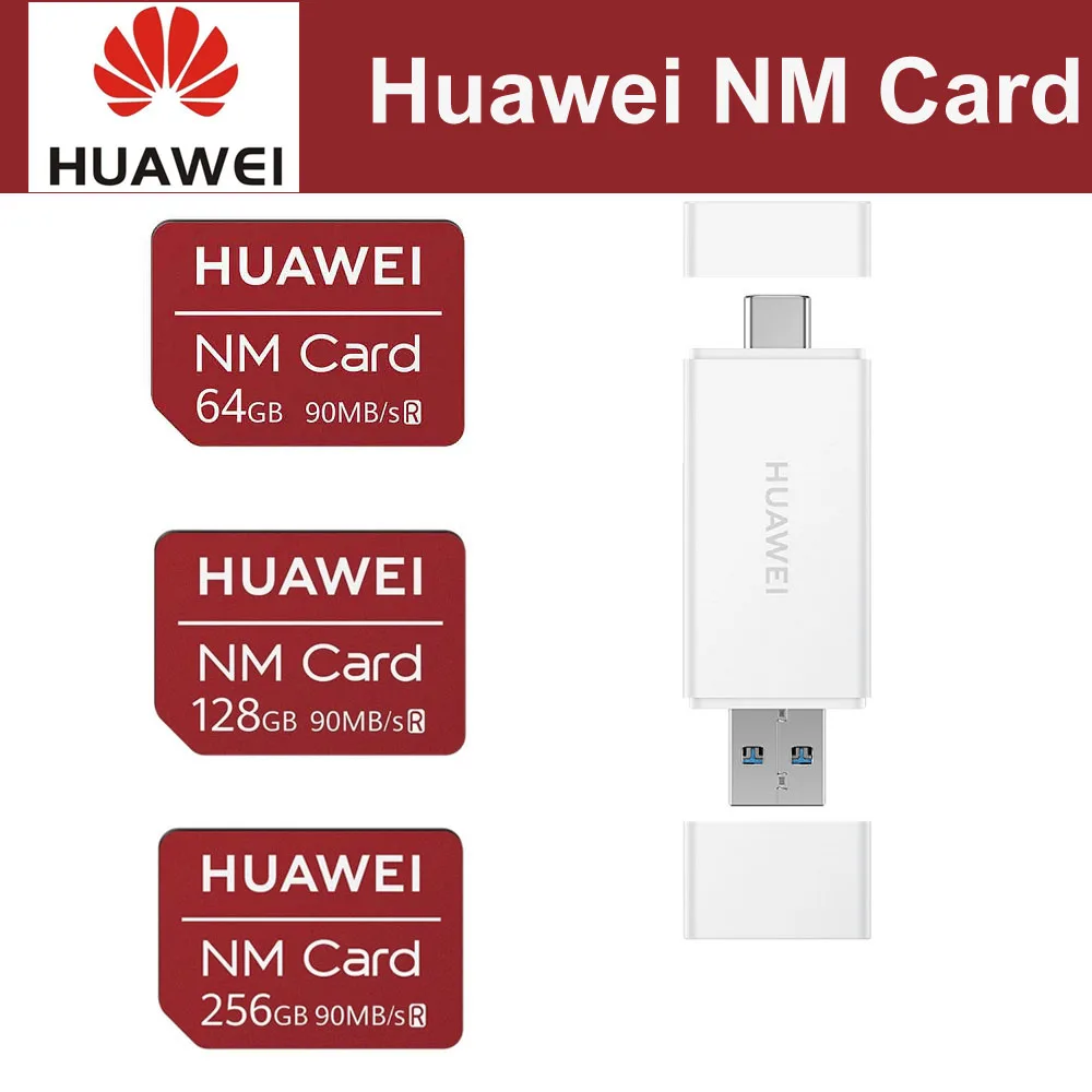 Карта памяти Huawei Nano 64 Гб 128 ГБ 256 90 МБ/с./с для P30 Pro Mate 20 X RS Nova 5 USB 3 1 2 в кардридер|usb quick