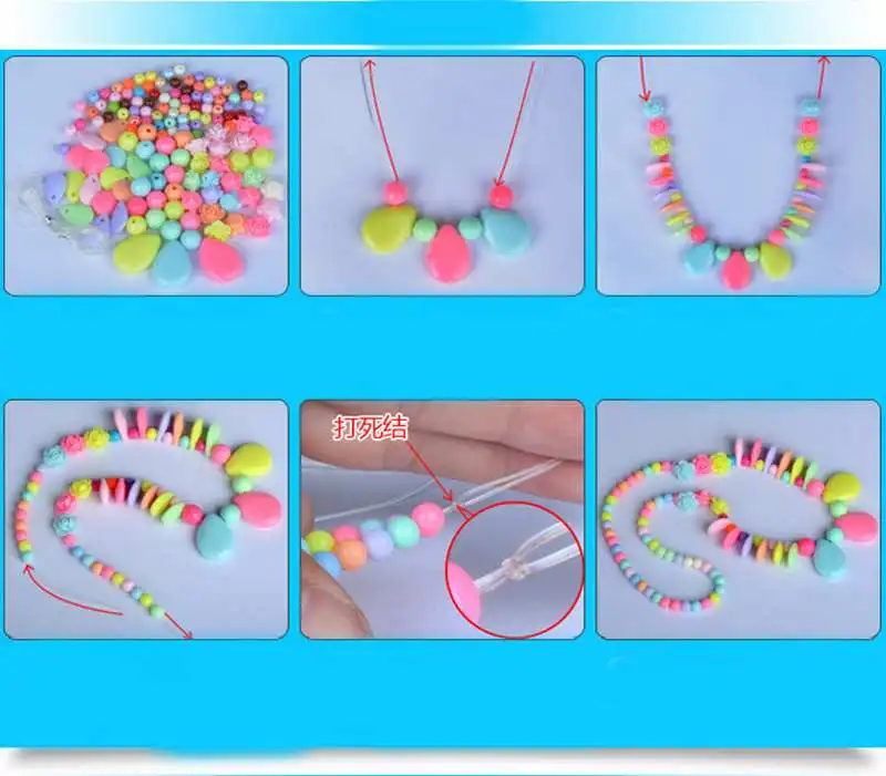 Креативные DIY бусины игрушка с аксессуаром набор для детей для девочек ручной работы художественные Развивающие игрушки для рукоделия для детей ювелирные изделия изготовление игрушек подарок