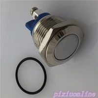 high quality 1pcs l32y 16mm push button switch plane stainless steel metal car modification horn 250v 2a