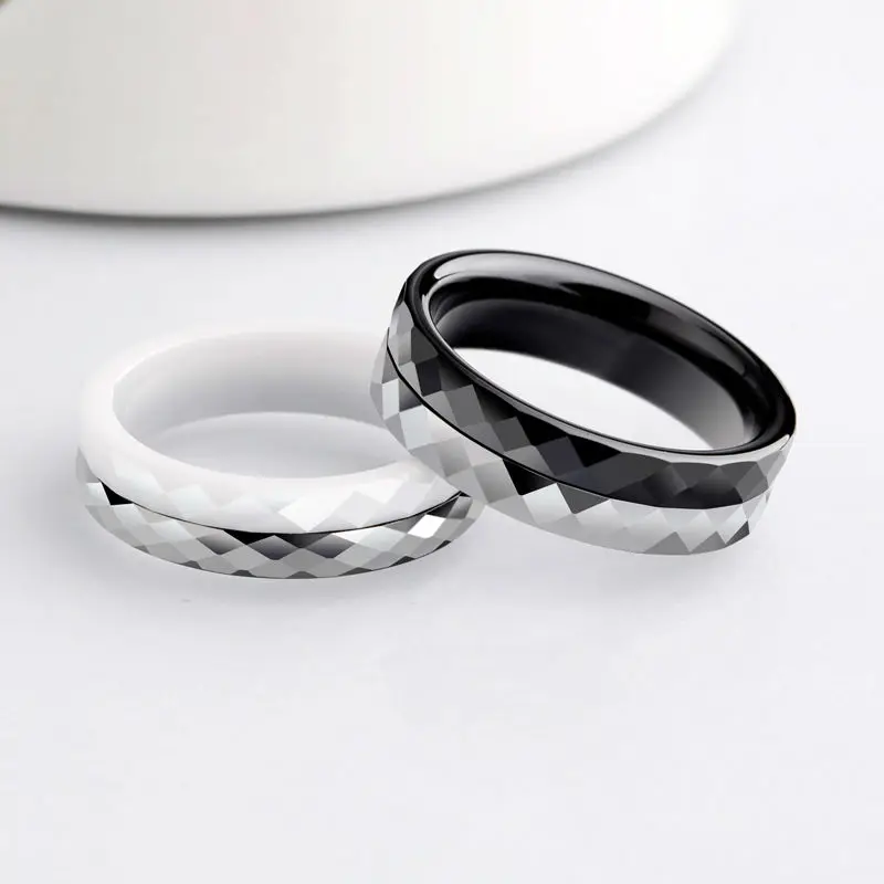 Новое поступление кольца из карбида вольфрама с черной/белой керамикой никогда