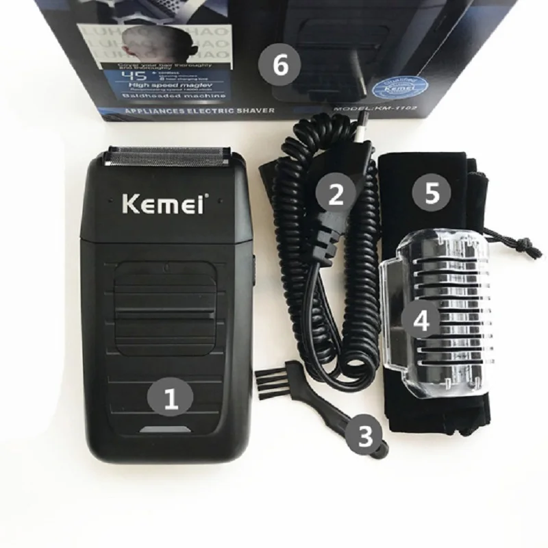 Kemei KM 1102 аккумуляторная бритва для бороды электрическая Беспроводная Бритва