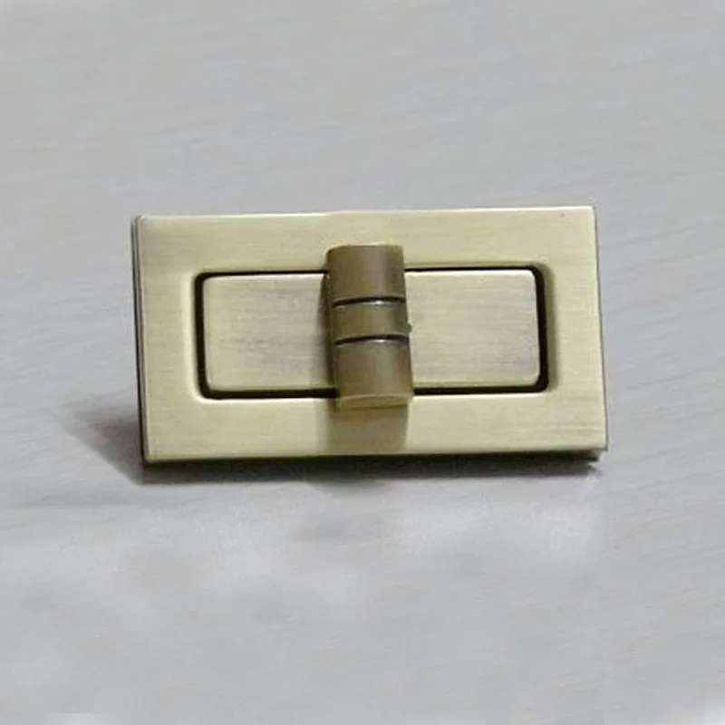 20 Metal Rectangle Twist Bag Lock, 47mm x 25mm Brushed Brass Flap Purse Bag Lock.