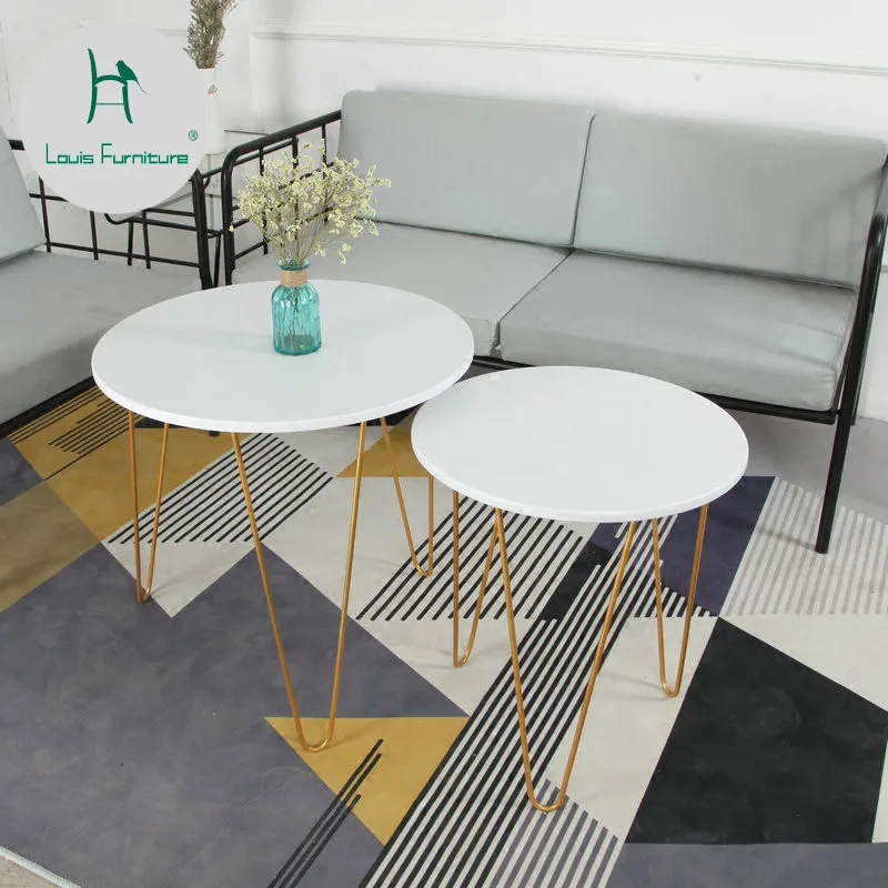 

Louis Fashion Coffee Tables Balcony Iron Art Mini Minimalist Modern Reception Sofa Nordic Easy