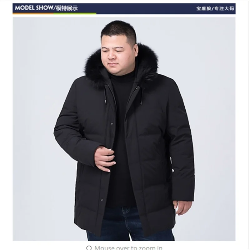 Большой размер 8XL 7XL 6XL брендовая темно синяя Парка мужская зимняя куртка с
