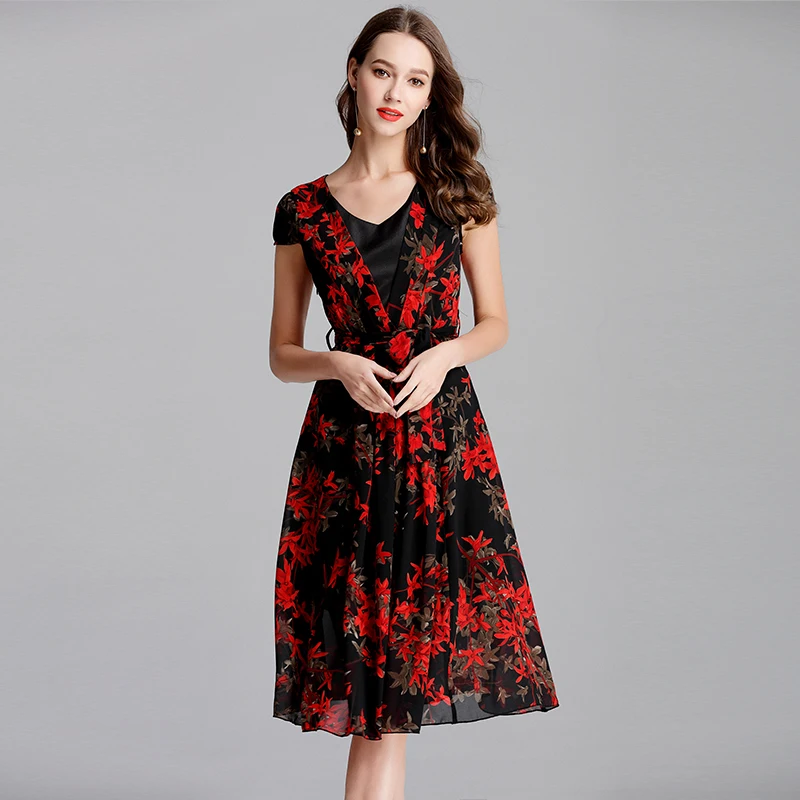 

Hot Sale 2019 Dress Sexy Celebrity Bow Print Large Size Women Elegant Short V Neck Night Club Body con Party Dresses Wholesale