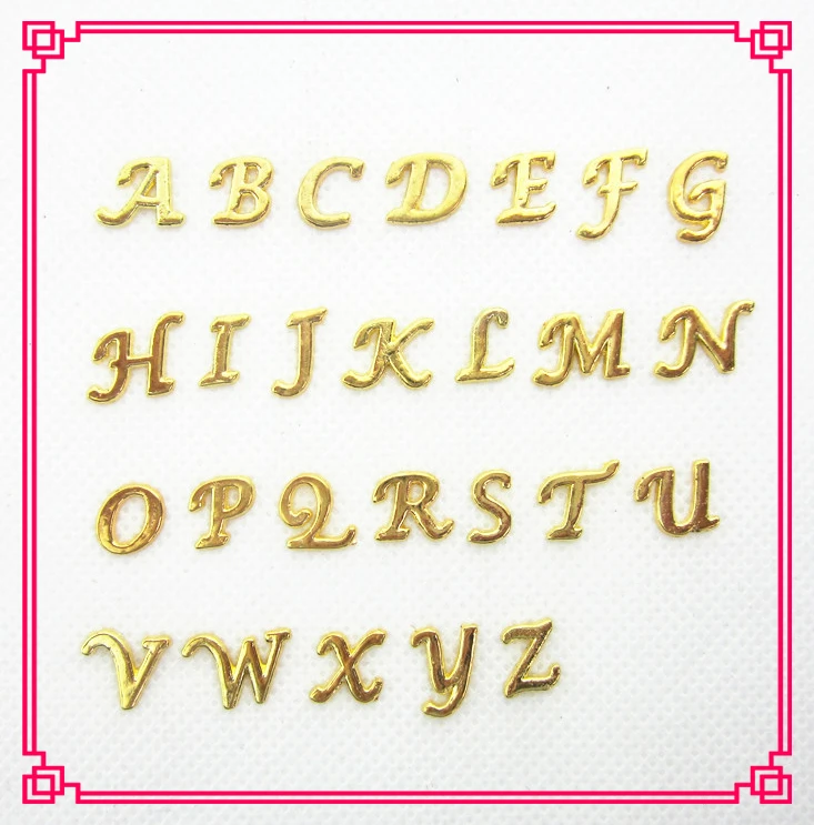 

Hot Selling 130pcs Gold Alphabet Letters Floating Charms Living Glass Memory Locket (A-Z 26 Designs Per 5 pcs)
