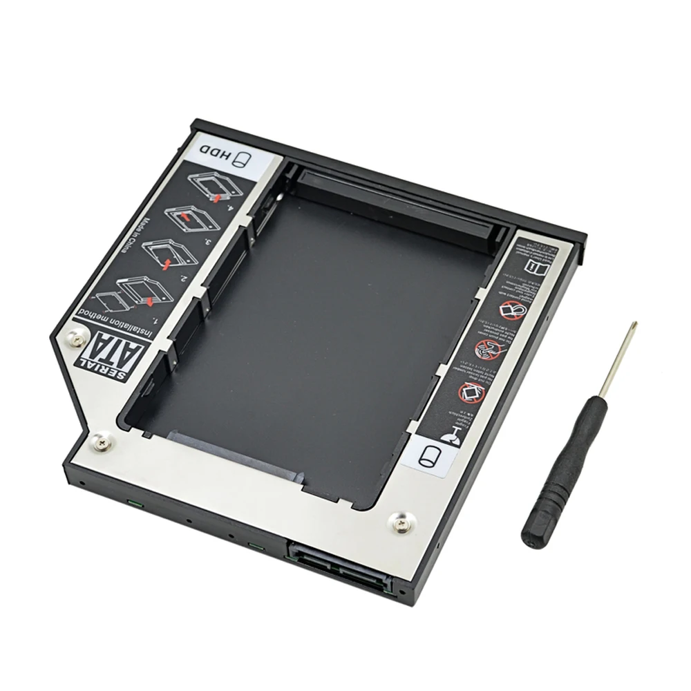 Алюминий SATA 3 0 2nd HDD Caddy 9 5 мм 2 &quotSSD чехол Корпус для жесткого диска Dell E5400 E6400 E6410 E6500