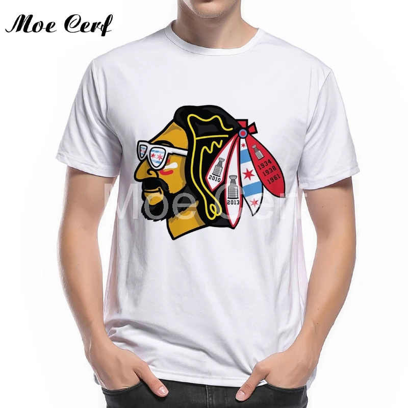 Мужская футболка с принтом в стиле хип хоп chicago blackhawks черная индийским дизайном