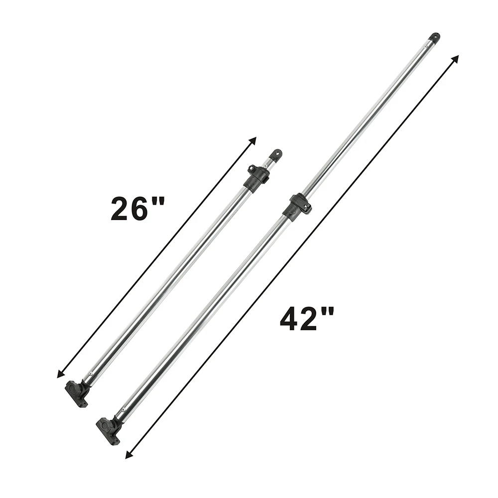 Set of 2 Adjustable Aluminum Rear Support Poles for Boat Bimini Top - 26 to 42 Brace Kit image 2