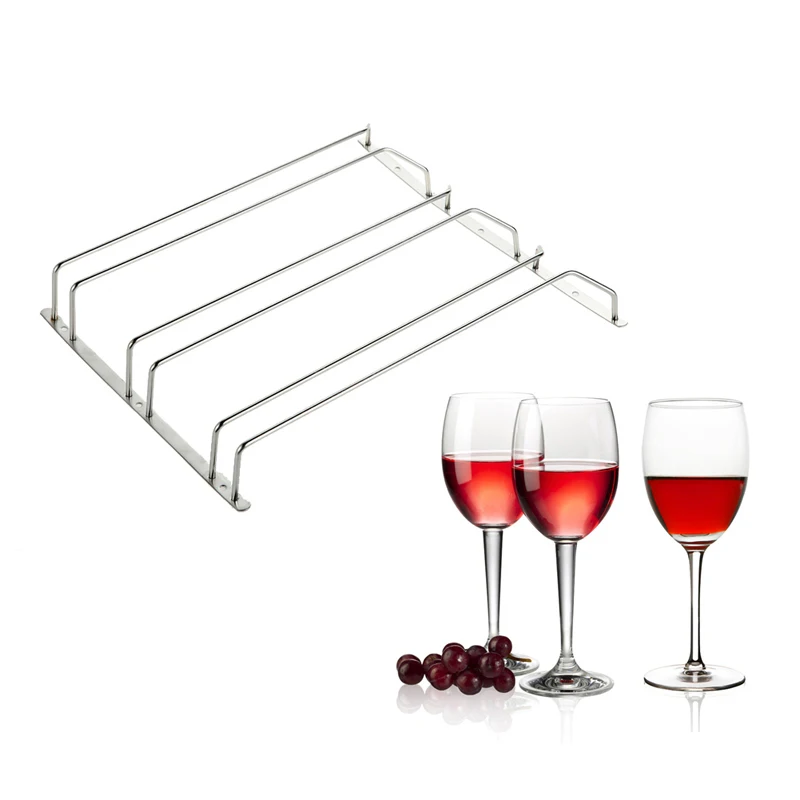 Wine cup wine glass holder Hanging Drinking Glasses Stemware Rack Under Cabinet Storage Organizer Double Row for Household|glass wine|rowingglass |