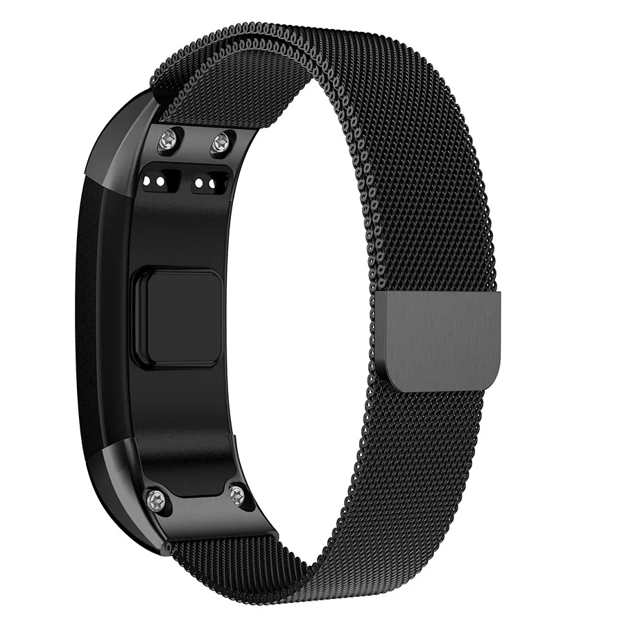 Black Миланский Браслет-петля, браслет из нержавеющей стали для Garmin VIVOsmart HR, Смарт-часы, браслет-ремешок для VIVOsmart HR, 16 мм* 230 мм - Цвет ремешка: Black