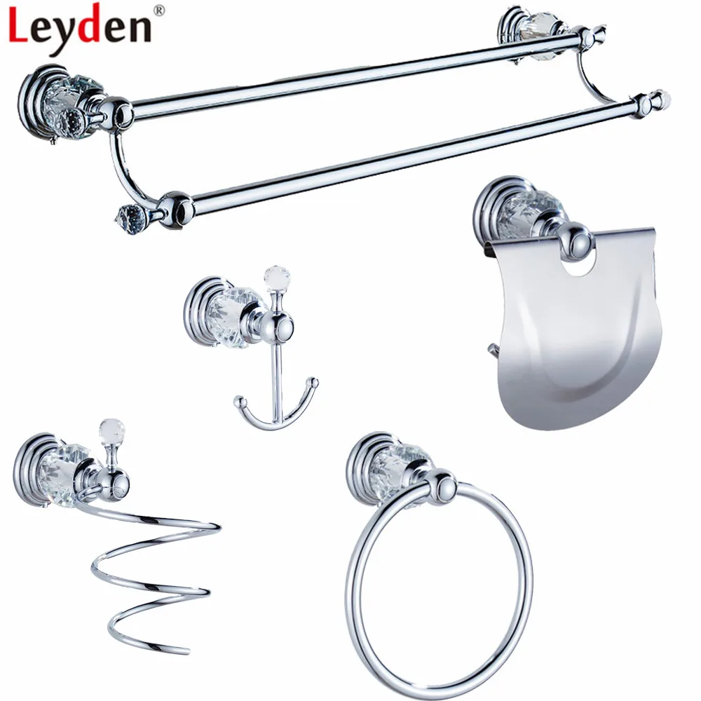 Лейден цинковый сплав и кристалл хромированный набор аксессуаров для ванной