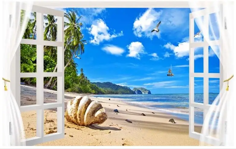 

Custom photo wallpaper for walls 3 d wall mural wallpaper Landscape setting wall the window 3d living room wall paper home decor