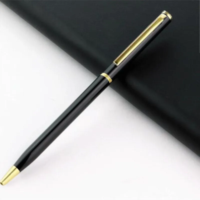 Bright Black Golden Школьные канцелярские товары многоцветная Mb роликовая ручка 1 шт. высокое качество ядро металлическая шариковая ручка вращающаяся металлическая старая масляная ручка - Цвет: Bright Black Golden