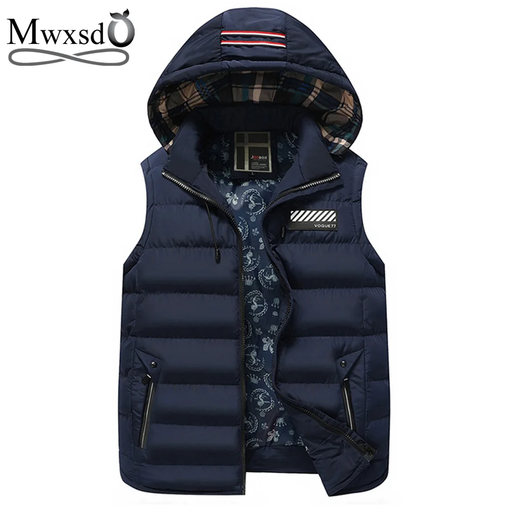 Mwxsd мужская жилетка без рукавов homme модное повседневное Пальто Мужской Хлопковый