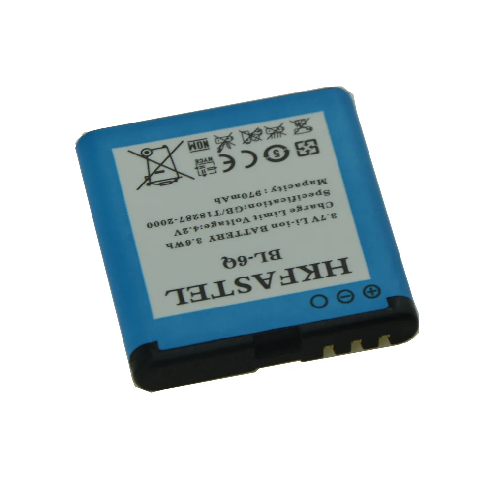 HKFASTEL New BL-6Q BL 6Q Li-ion Mobile Phone Battery for Nokia 6700C 6700 Classic Cell phone batteries 970mAh | Мобильные телефоны