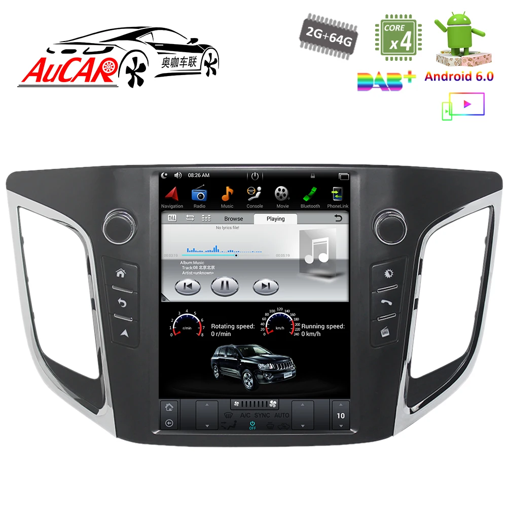 Автомагнитола Tesla в стиле Android для hyundai ix25 Creta gps мультимедийный Bluetooth радио WIFI 4G