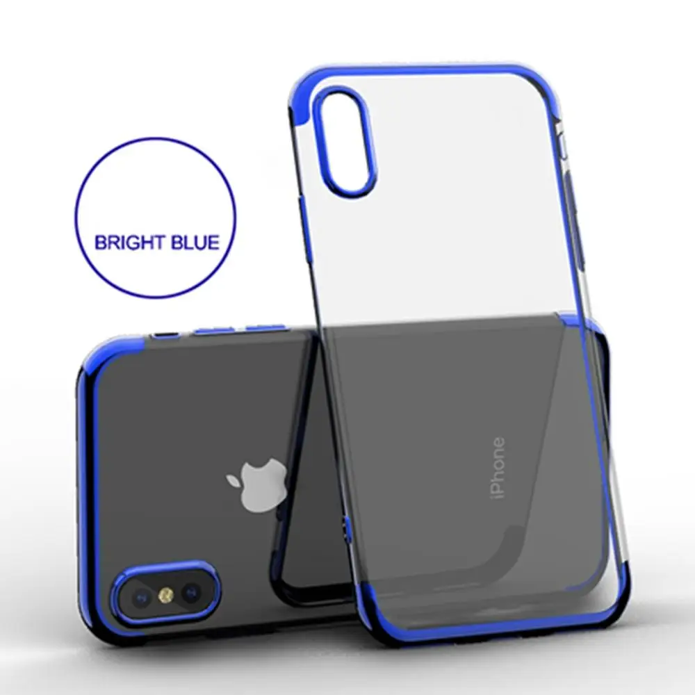 Синий Чехол для телефона для Iphone XR XS Max X XS 7 8 Plus 6 6S чехол силиконовый чехол s Candy Carcasa Funda для Iphone XR Coque чехол s - Цвет: Синий