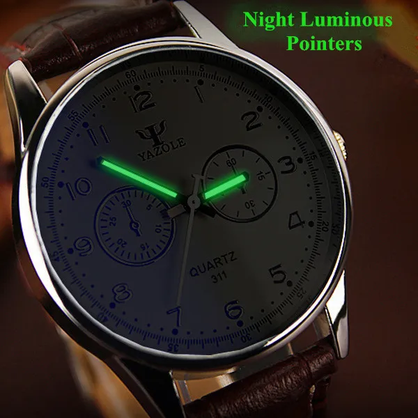 

2019 Men Watch Brand Yazole Quartz Watch High Quality Leather Business Wristwatch Auto Calendar Waterproof relogio masculino