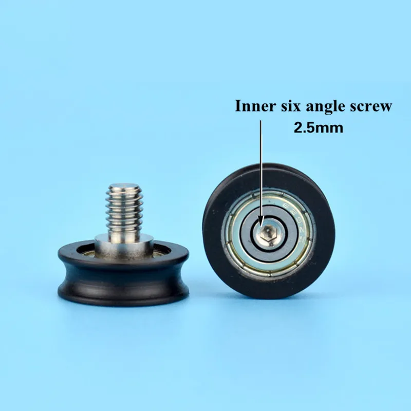 1pcs M6*20*7mm U groove drawer roller with M6 screw and plastic bearing POM polyformaldehyde | Обустройство дома