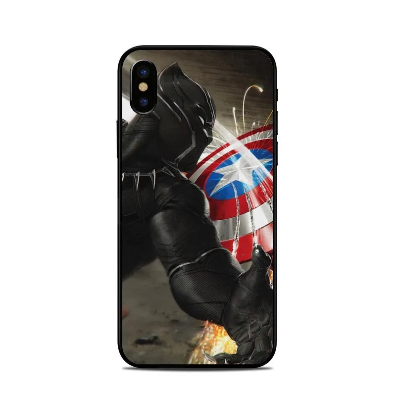 Комиксы marvel Черная пантера чехол для телефона iPhone X Капитан Америка мягкий ТПУ 5S 6