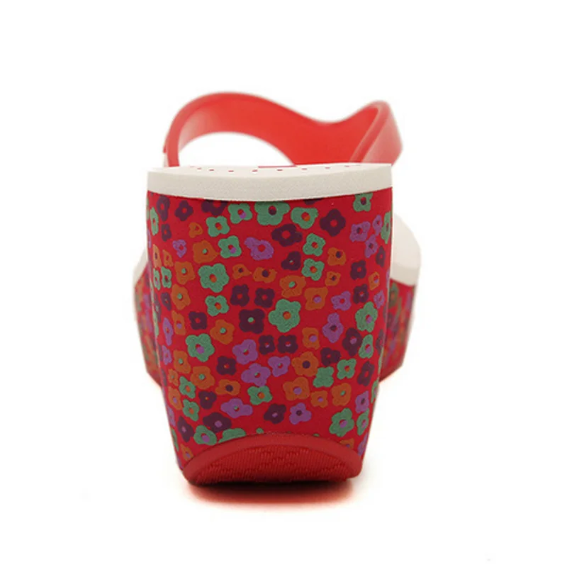 Фирменные сандалии клин дамы Пляжная Летняя обувь на платформе шлепанцы женская