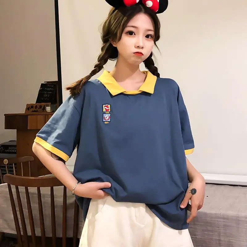 Для женщин футболки Harajuku Ulzzang студент Повседневное свободные Ins Панк футболка