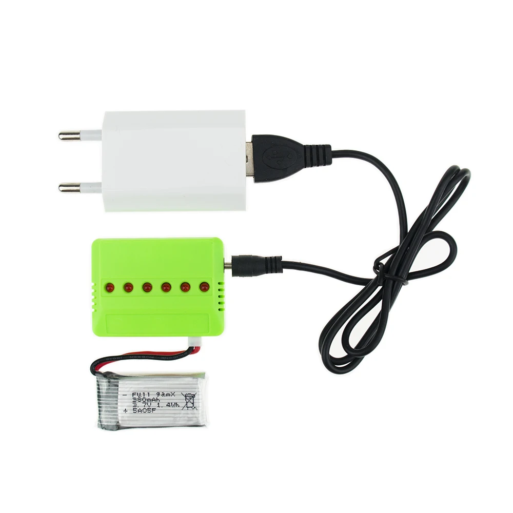 1 шт. 3 7 в 380 мАч 25C LiPo батарея с UBS зарядное устройство для RC H6C Hubsan H107C H107L DM003 дрона на