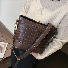 High Quality Leather Women Handbag Vintage Design PU Leather Bags Casual Ladies Crossbody Bag For Women Crocodile pattern Female