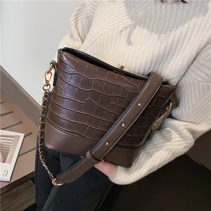 high quality leather women handbag vintage design pu leather bags casual ladies crossbody bag for women crocodile pattern female free global shipping