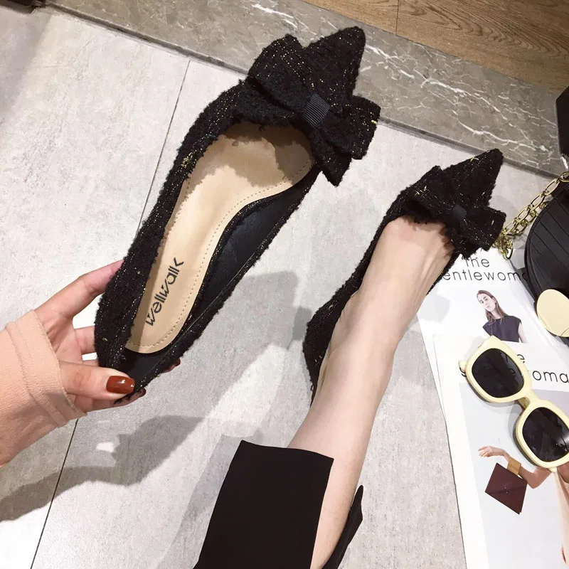 Wellwalk/черные туфли-лодочки женские модельные туфли на высоком каблуке без