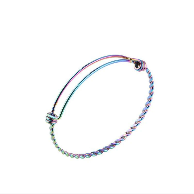 Fnixtar 316L Adjustable Stainless Steel Bangle &amp Bracelet Twist Wire 4 Colors Cuff 30pcs/lot | Украшения и аксессуары