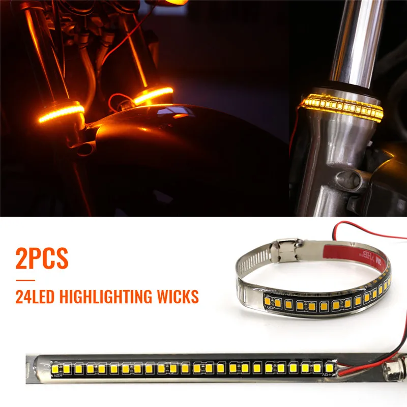 Новинка 2 шт. зажим из нержавеющей стали светодиодная вилка для мотоцикла высокое