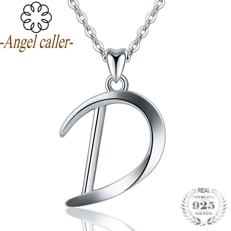 Ожерелье с подвеской в виде буквы D Angel Caller из стерлингового серебра 925 пробы