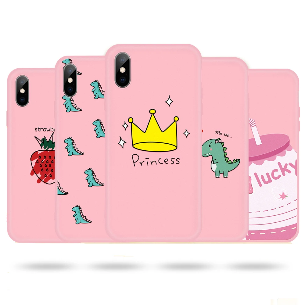 Милый мультяшный окрашенный ТПУ чехол для iPhone X 7 8 Plus 5S SE 5 XR чистый карамельный