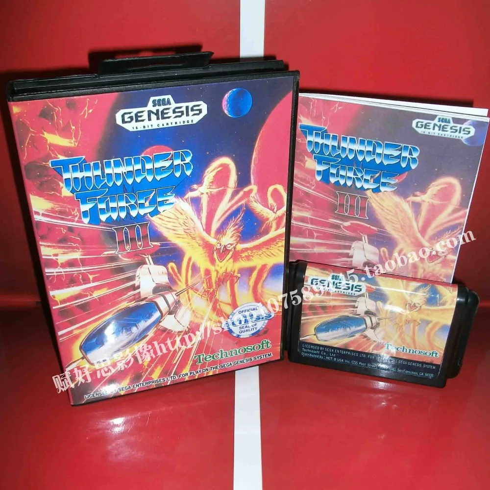 Sega MD игра-сила грома 3 III с коробкой и руководством для 16 бит игровой картридж Megadrive