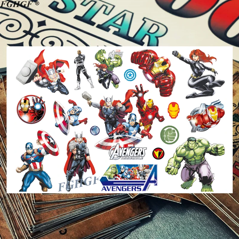 Мультяшная милая детская Временная тату наклейка 17*10 см водонепроницаемая