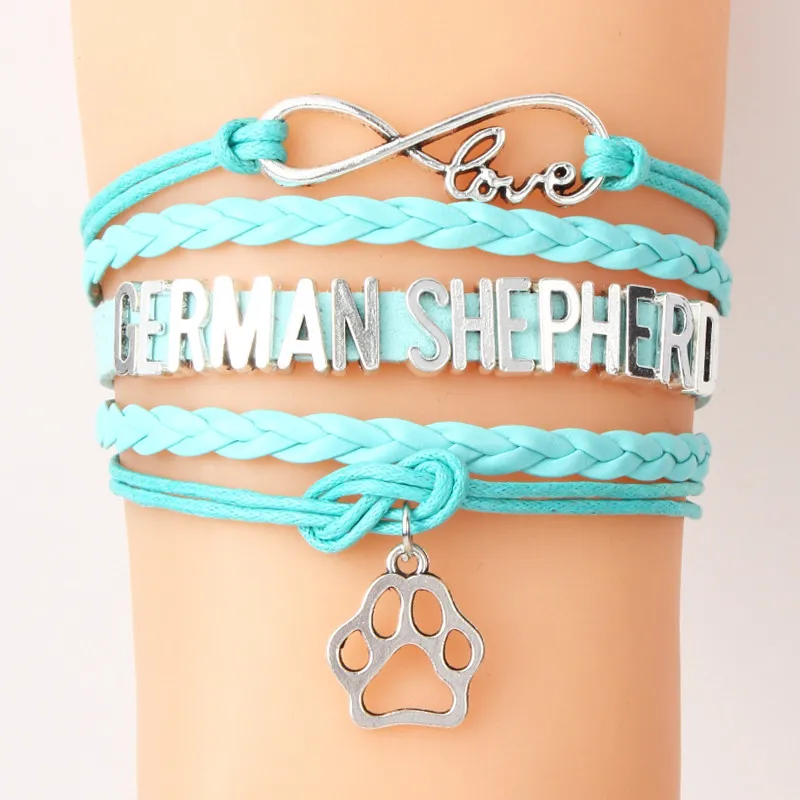 (10 шт./лот) Бесконечность любовь немецкий браслет пастуха Шарм кулон в форме