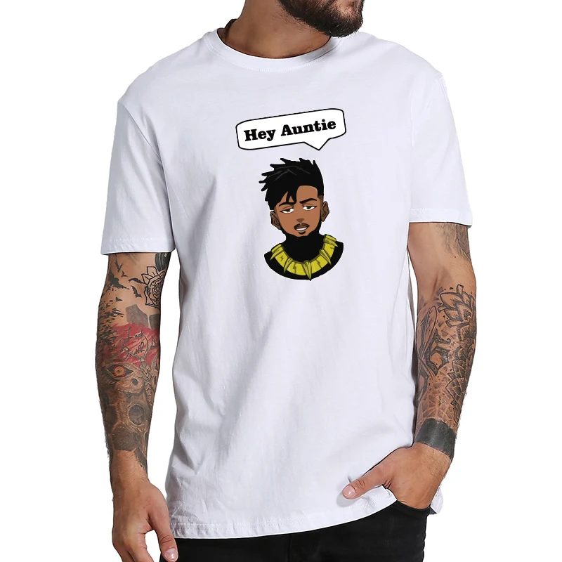 Hey Auntie футболка Черная Wakanda рубашка для мужчин хлопок высокое качество классные