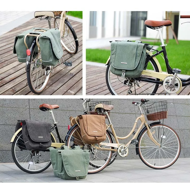 ROSWHEEL Велоспорт сумка бренд 20l Ретро Холст Велосипедный Спорт сумка Корзины Корзина Горный велосипед мешок City стойки багажника сумка Велосипедный Спорт Аксессуары