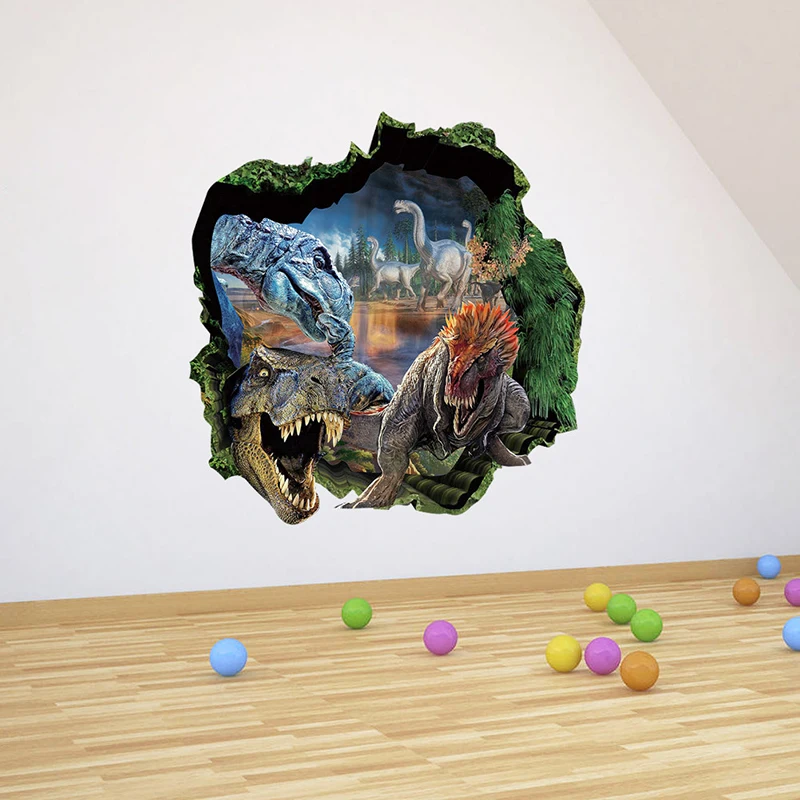 Парк Юрского периода настенные наклейки 3d Динозавр для детской комнаты гостиной