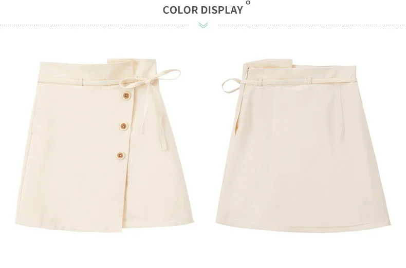INMAN Autumn New Arrival Young Literary Style Lacing Button Slits A-line Women Short Skirt